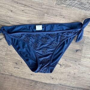 Abercrombie & Fitch Navy Blue Eyelet Bikini Bottom